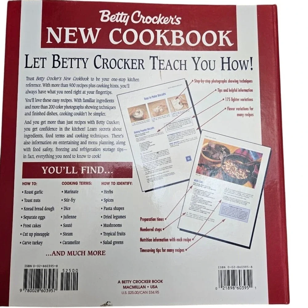 1996 Betty Crocker's New Cookbook Everything You‎ Need To Know To Cook